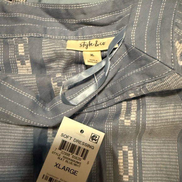 Style & Co set of 2 shirts| blue with white and black with white| size XL - Picture 14 of 15